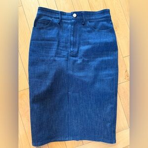 VICTORIA BECKHAM | Denim Front Slit Midi Skirt